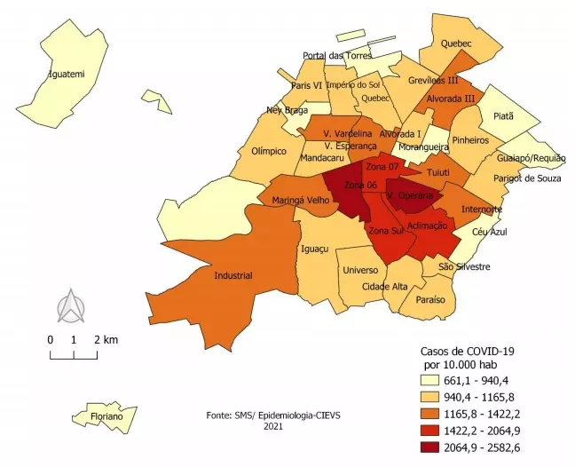 Fonte: 27º boletim epidemiológico da Covid-19 em Maringá