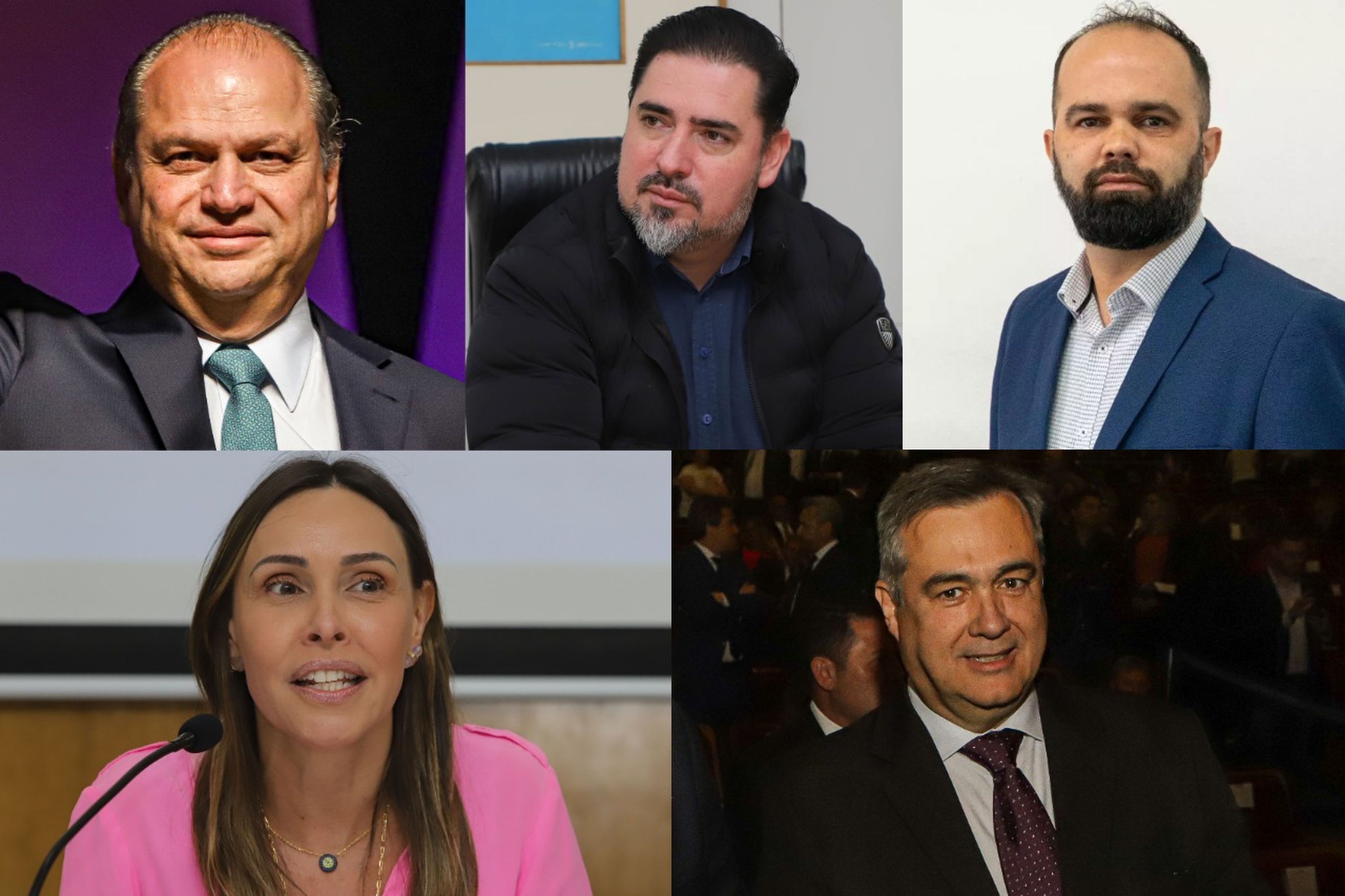 Ricardo Barros (Indústria, Comércio e Serviços), Elisandro Pires Frigo (Administração e Previdência), Roni Miranda (Educação), Letícia Ferreira (Procuradoria-geral do Estado) e Beto Preto (Saúde)