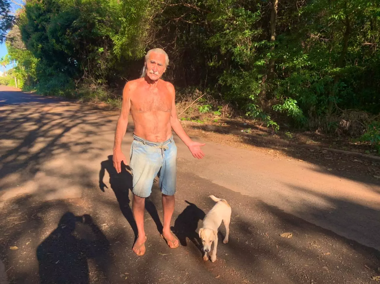 Português na tarde dessa quarta-feira, quando fazia cerca de 14ºC (Foto: Fábio Guillen / GMC Online)