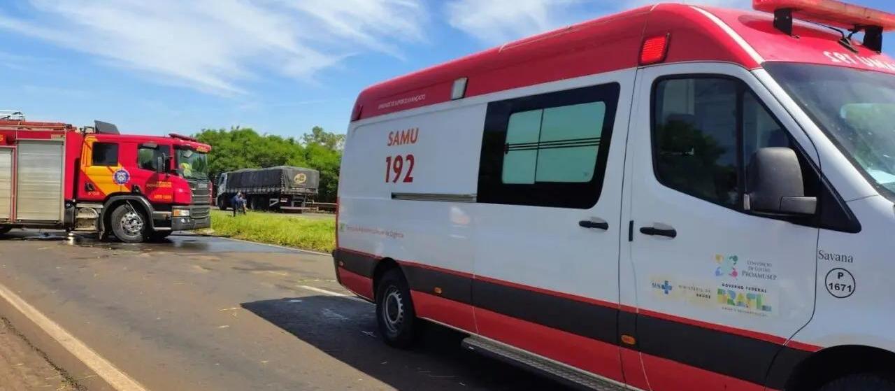 Capotamento na BR-376 entre Iguatemi e Maringá deixa dois trabalhadores feridos