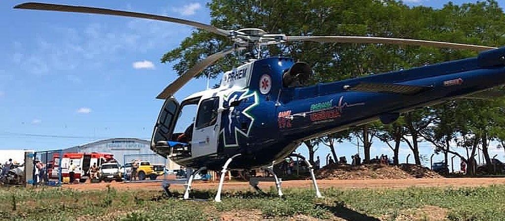 Mulher fica ferida em trilha e é resgatada de helicóptero em Mandaguari