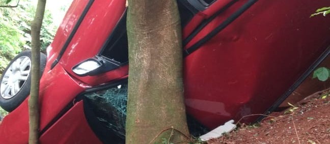 Carro capota em barranco no jardim Aclimação e três ficam feridos