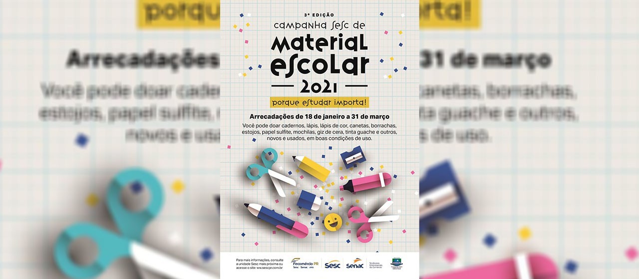 Campanha do Sesc PR arrecada material escolar em Maringá