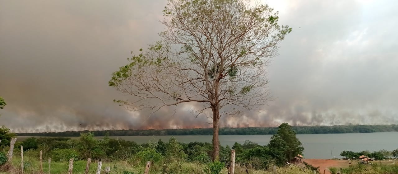 Fogo em Ilha Grande chegou à área do parque nacional em Alto Paraíso