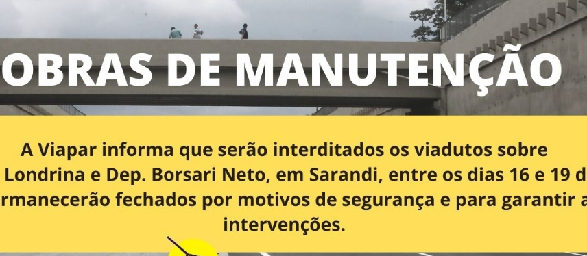 Viadutos em Sarandi são fechados para obras de manutenção