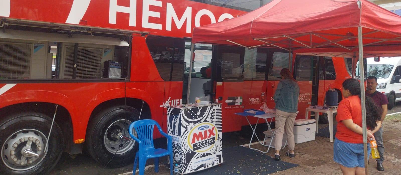 Ônibus do Hemocentro ficou movimentado em campanha do GMC