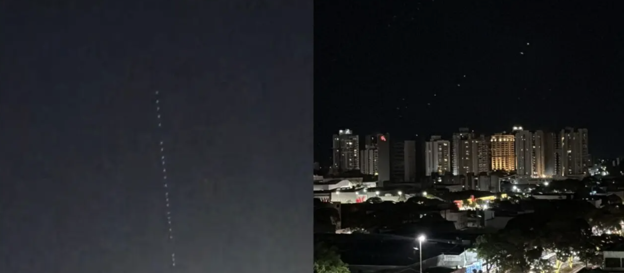 Luzes misteriosas em sequência no céu chamam atenção em Maringá