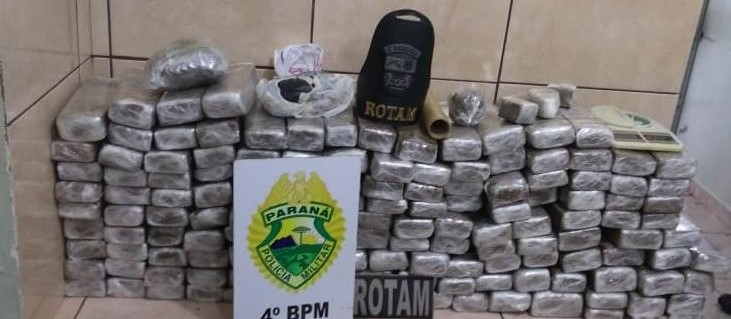 PM apreende mais de 100 quilos de maconha em Maringá