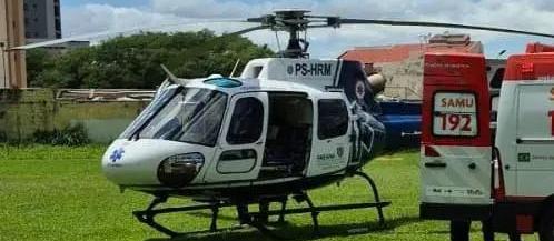 Trabalhador sofre grave acidente com cortador de lenha na região genital e é encaminhado de helicóptero a Maringá