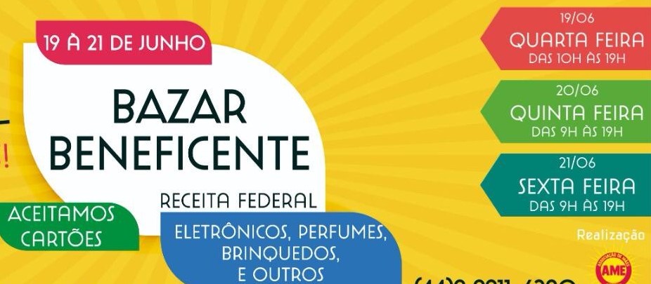 AME realizará bazar com produtos da Receita Federal nessa semana