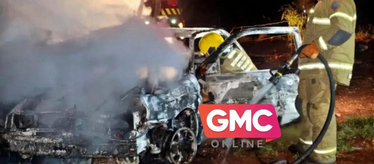 Carro incendiado na zona rural de Sarandi tinha queixa de furto