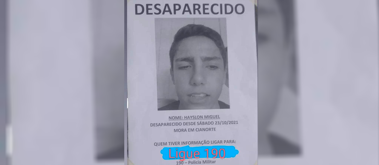 Desaparecimento de jovem autista de Cianorte completa 5 meses