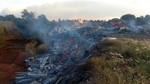 Incêndio em pedreira municipal de Maringá é combatido por bombeiros e servidores da Semusp