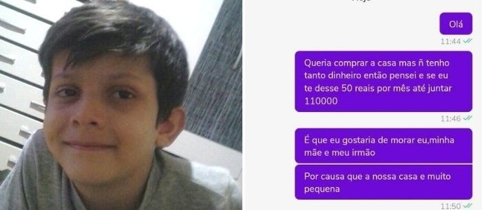 Vaquinha arrecada mais de R$ 225 mil para menino que tentou comprar casa na OLX