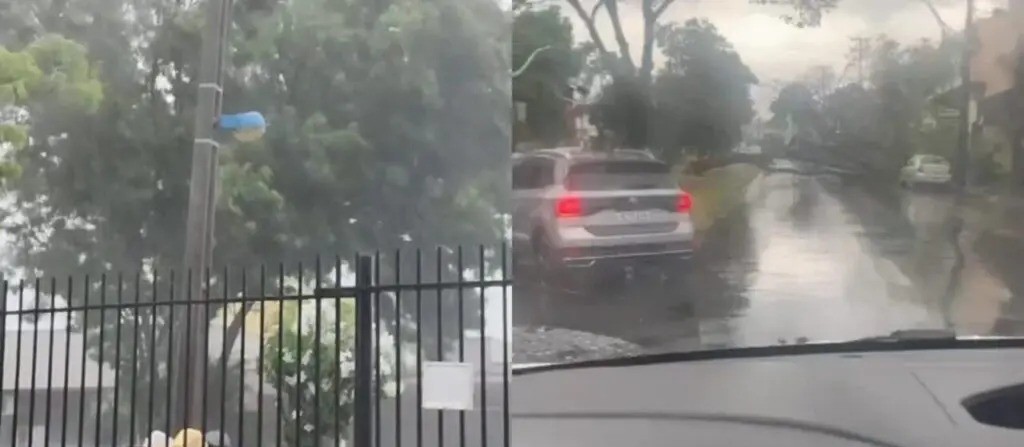 Com alerta de temporal, Maringá registra chuva de granizo