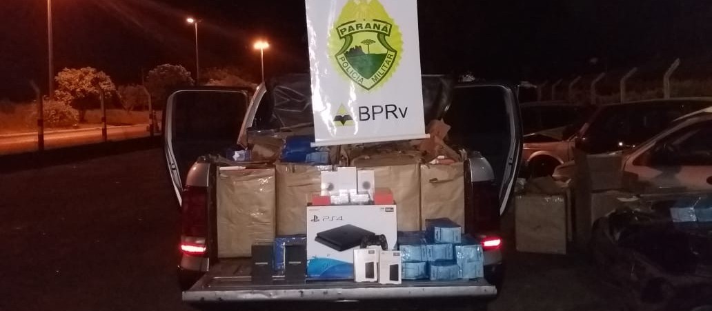 Produtos eletrônicos contrabandeados são apreendidos em caminhonete