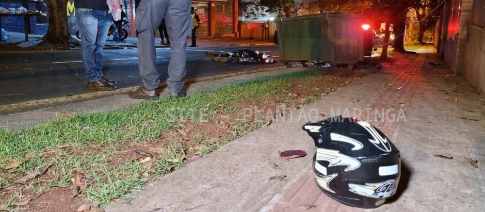 Jovem morre após colidir motocicleta contra caçamba na Zona 7, em Maringá