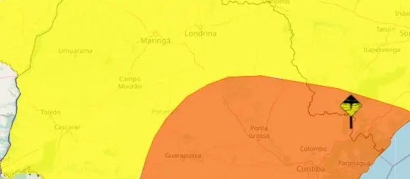 Maringá tem alerta de chuvas intensas nas próximas horas, aponta Inmet