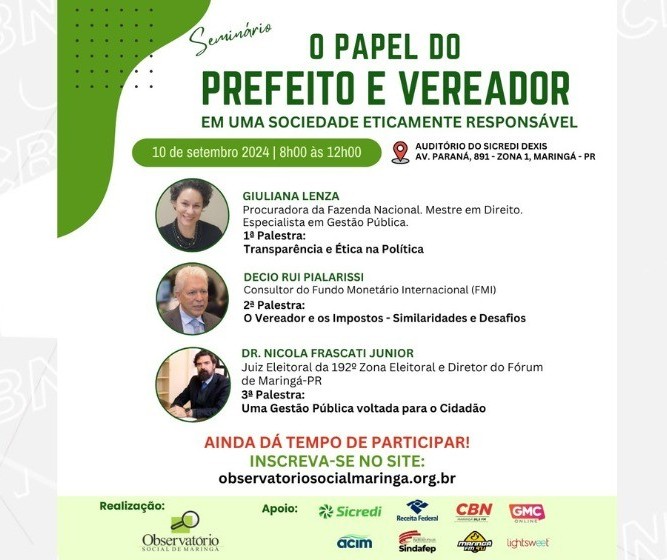 OSM promove evento sobre o papel do prefeito e do vereador