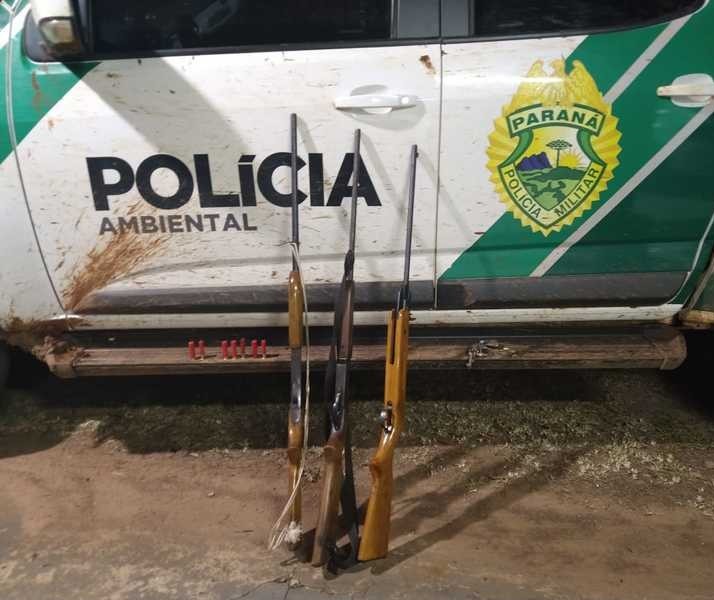 Três caçadores são presos em flagrante na Reserva das Perobas