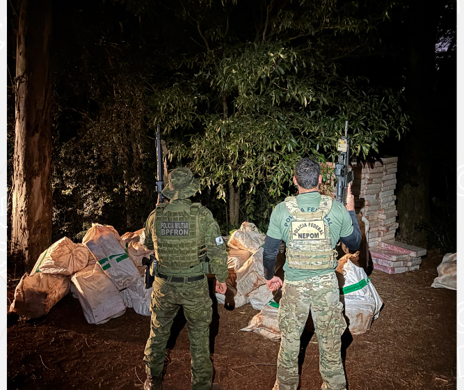 PF e Batalhão de Fronteira apreendem quatro toneladas de maconha