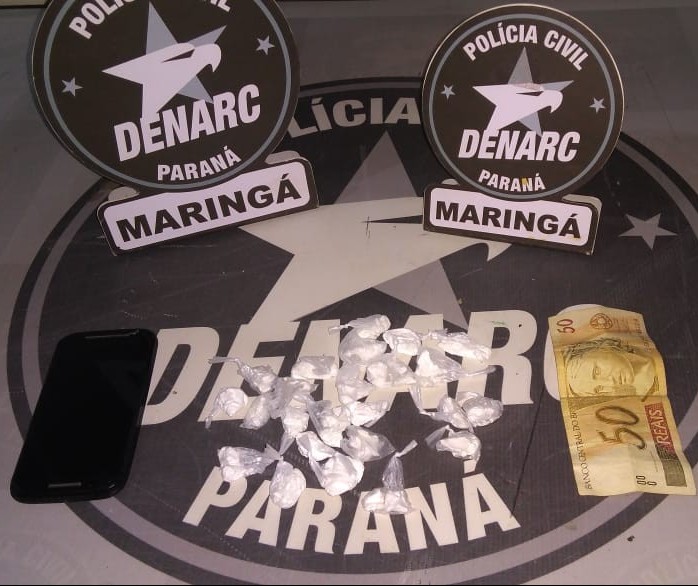 Jovem que vendia drogas por aplicativo de celular é preso em Maringá