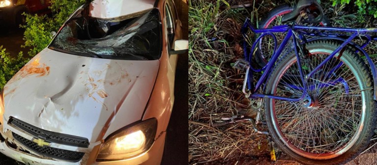 Ciclista é atingido por carro perto do Contorno Sul em Maringá