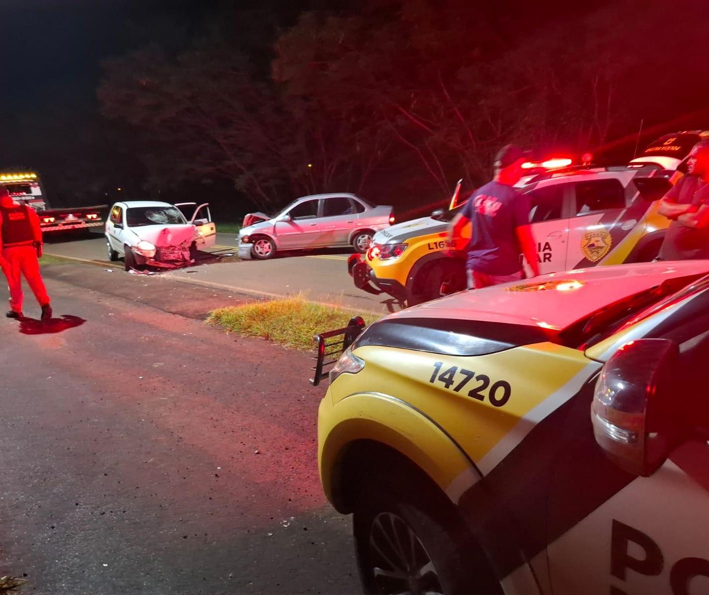 Motorista bêbado provoca acidente com cinco feridos na PR-567