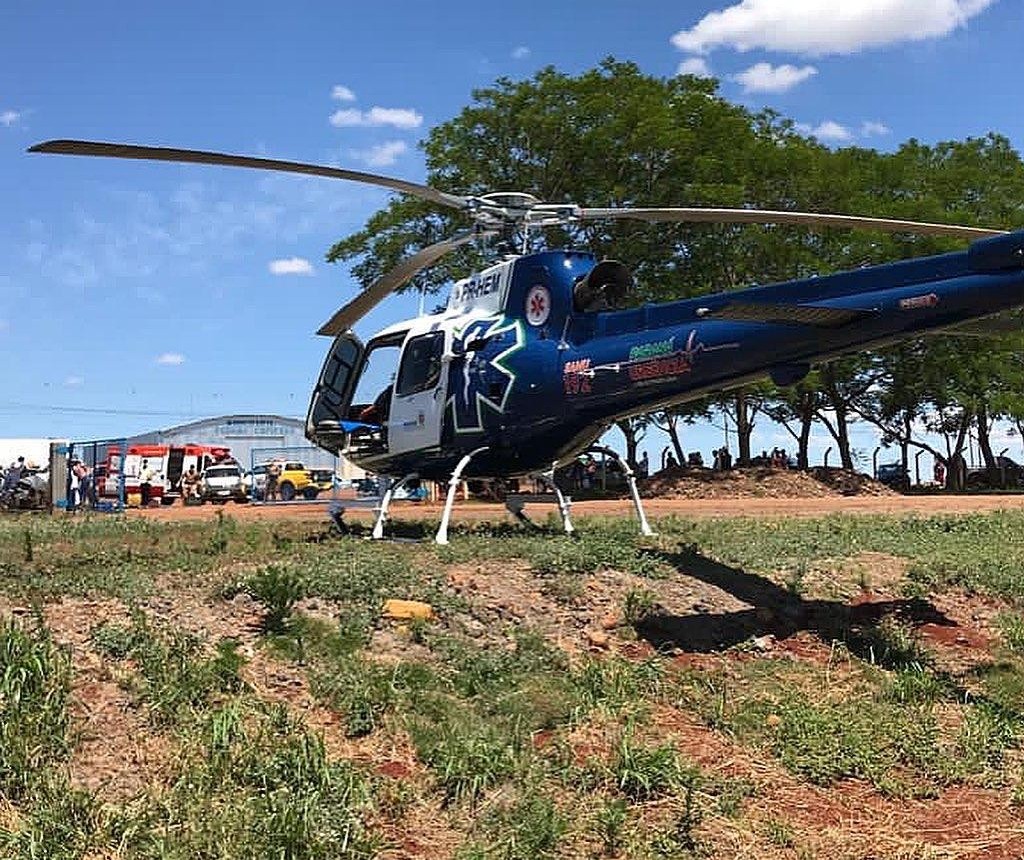 Mulher fica ferida em trilha e é resgatada de helicóptero em Mandaguari