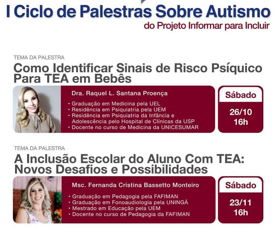 Maringá terá Ciclo de Palestras sobre Autismo