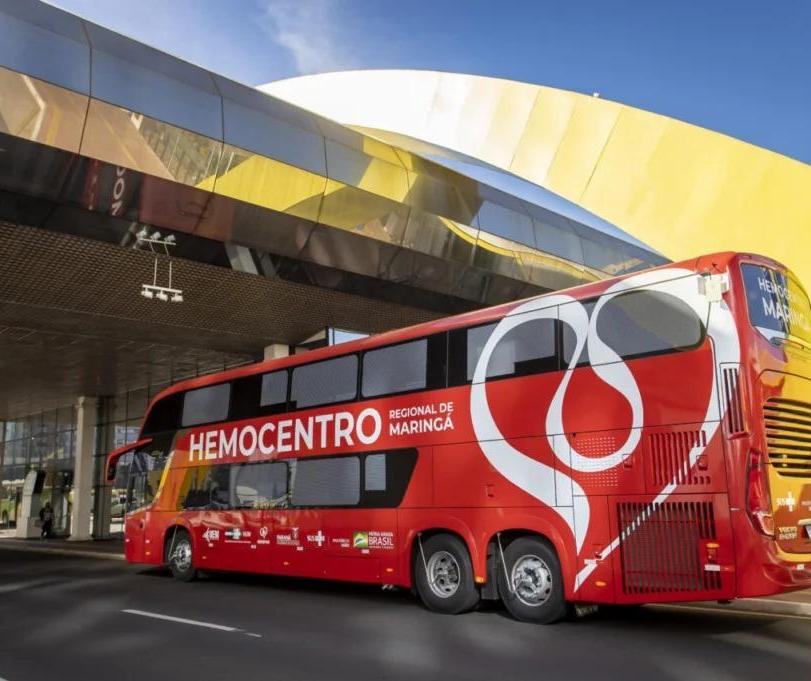 Grupo Maringá de Comunicação promove campanha de doação de sangue na praça