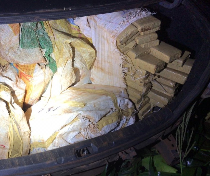 PRE apreende 173 Kg de maconha dentro de porta-malas 