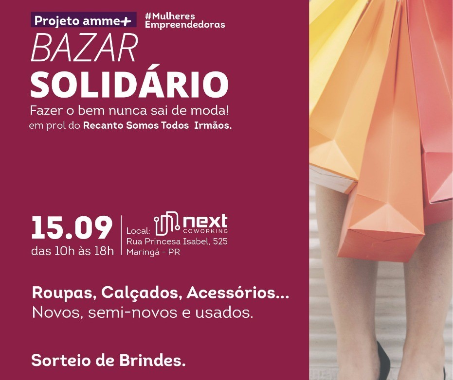 Amme realiza bazar solidário de roupas, calçados e acessórios