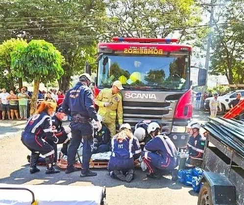 Empresário é socorrido em estado grave após choque elétrico de 13 mil volts em Mandaguaçu