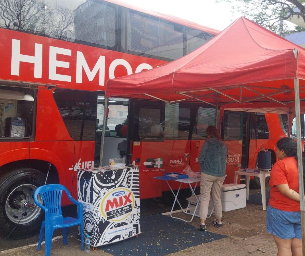 Ônibus do Hemocentro ficou movimentado em campanha do GMC