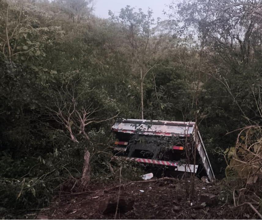 Caminhão perde freios e motorista joga veículo para fora da pista, mas morre atingido por carga
