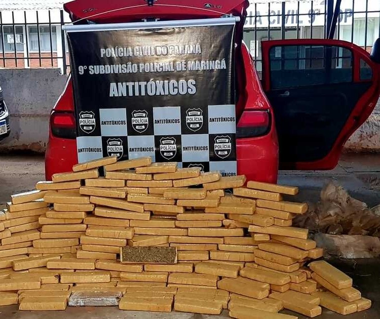 Casal é preso com 198 kg de maconha em carro em Maringá