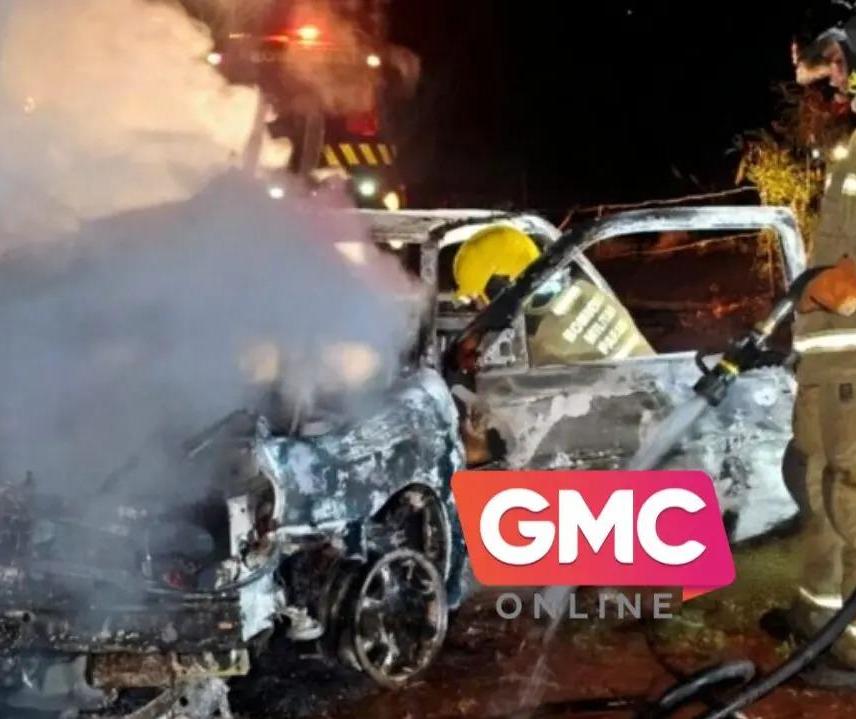 Carro incendiado na zona rural de Sarandi tinha queixa de furto