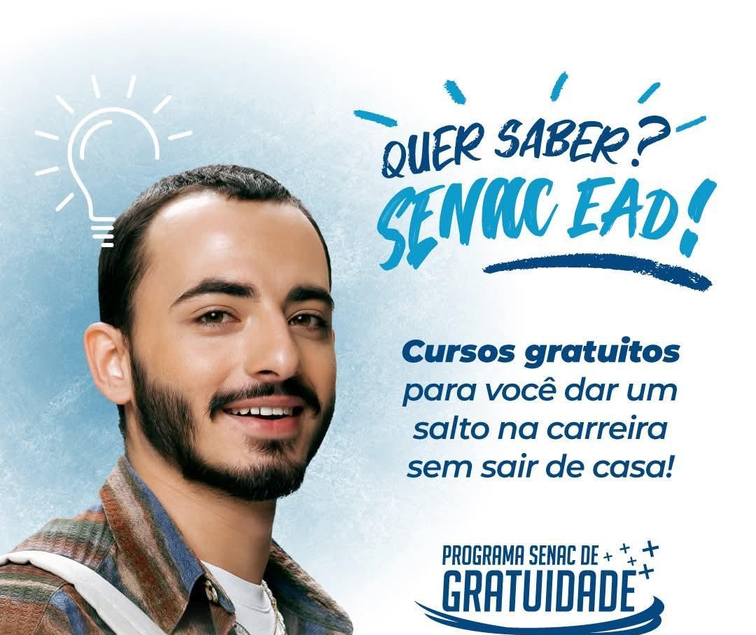 Senac oferta 3.500 vagas gratuitas em cursos EAD
