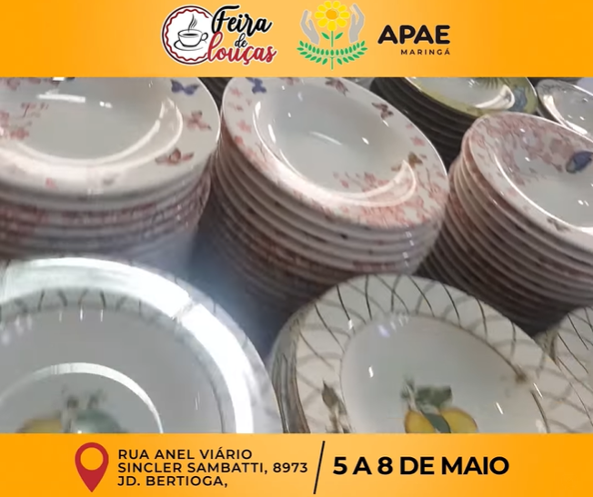 Apae Maringá promove Feira de Louças