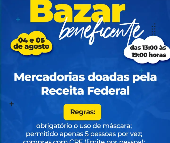 Projeto social de Maringá realiza bazar com produtos doados pela Receita Federal