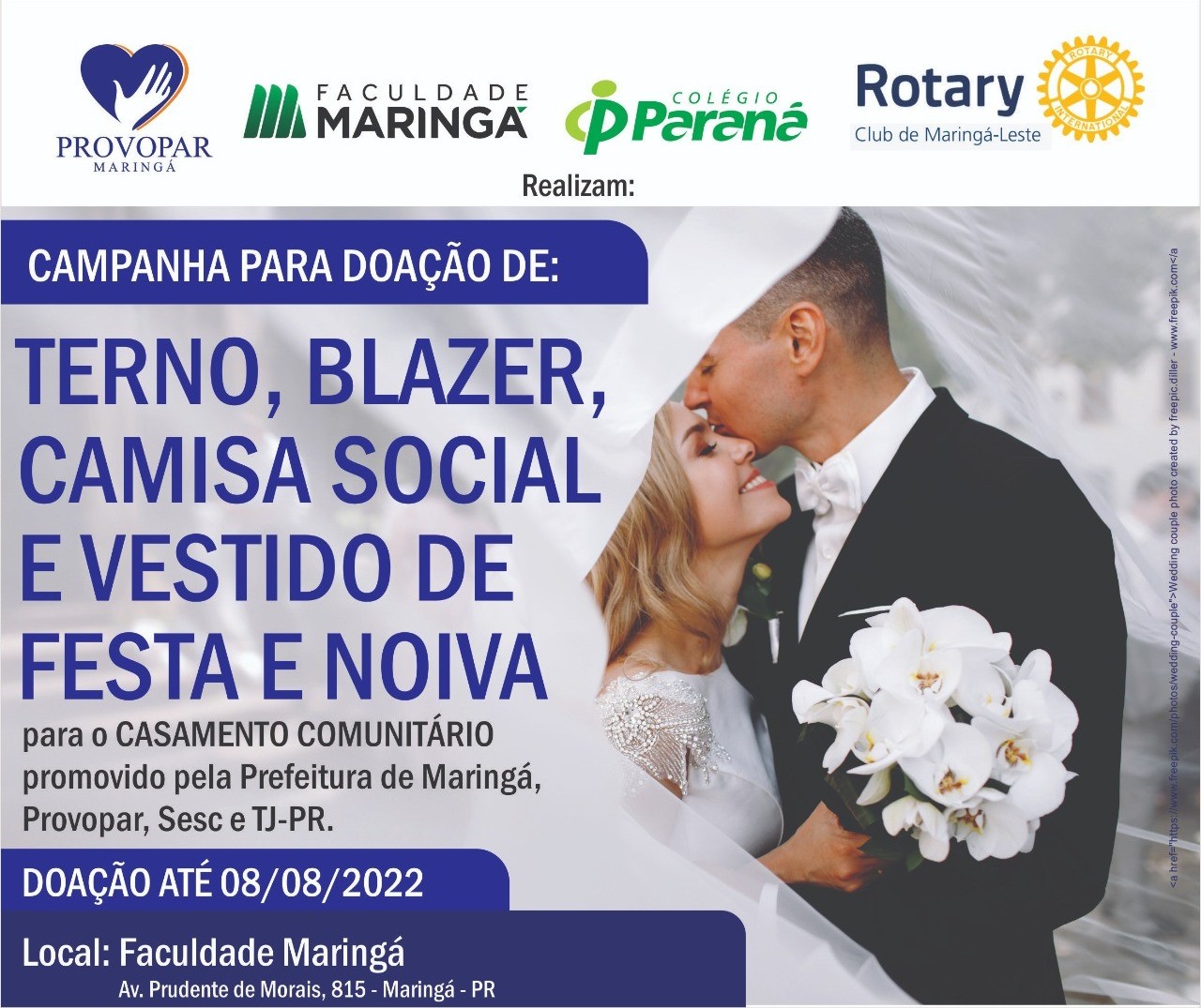 Provopar faz campanha para casamento comunitário