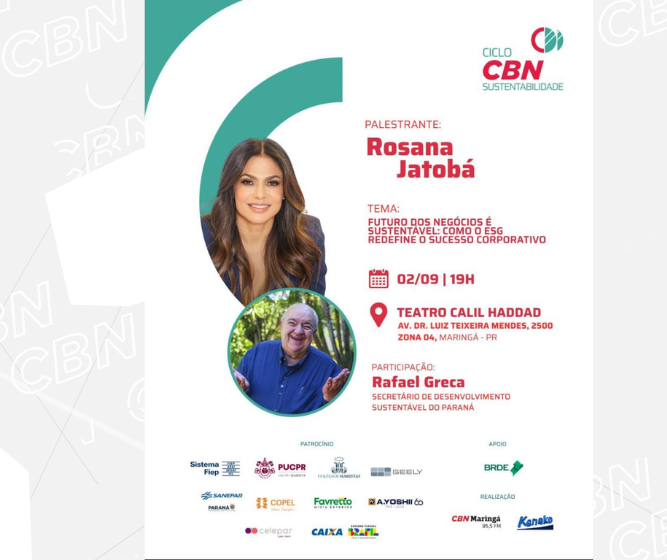 Ciclo CBN Sustentabilidade será realizado em Maringá