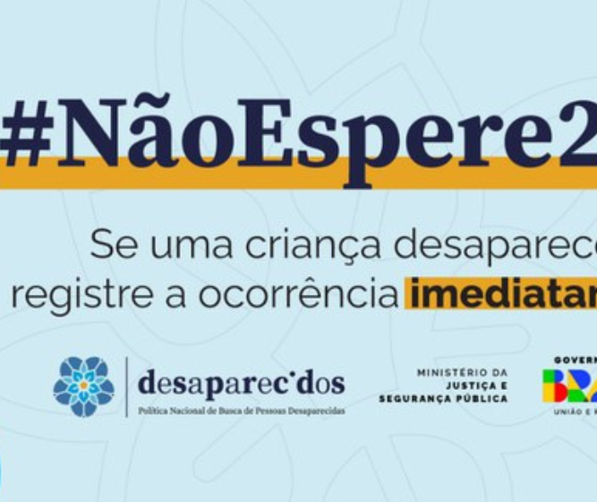MJSP lança campanha de alerta sobre desaparecimento de crianças