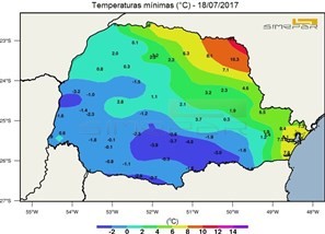 Mamborê registrou uma das temperaturas mais baixas na região noroeste do Paraná