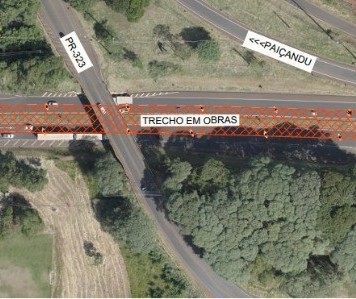 Começa a interdição de pistas da PR-317, no entroncamento com a PR-323