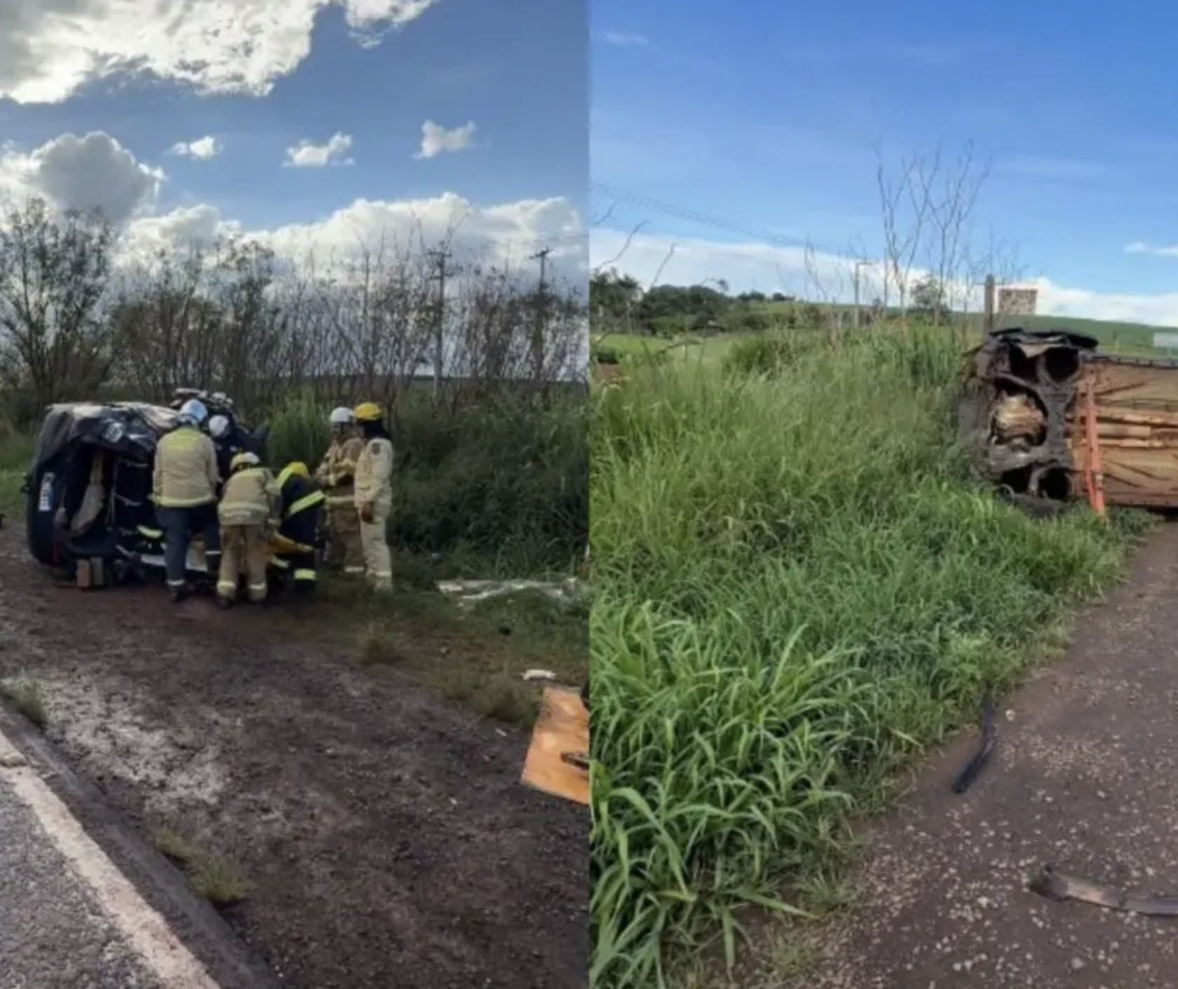 Capotamento na PR-323 deixa dois feridos na região de Maringá