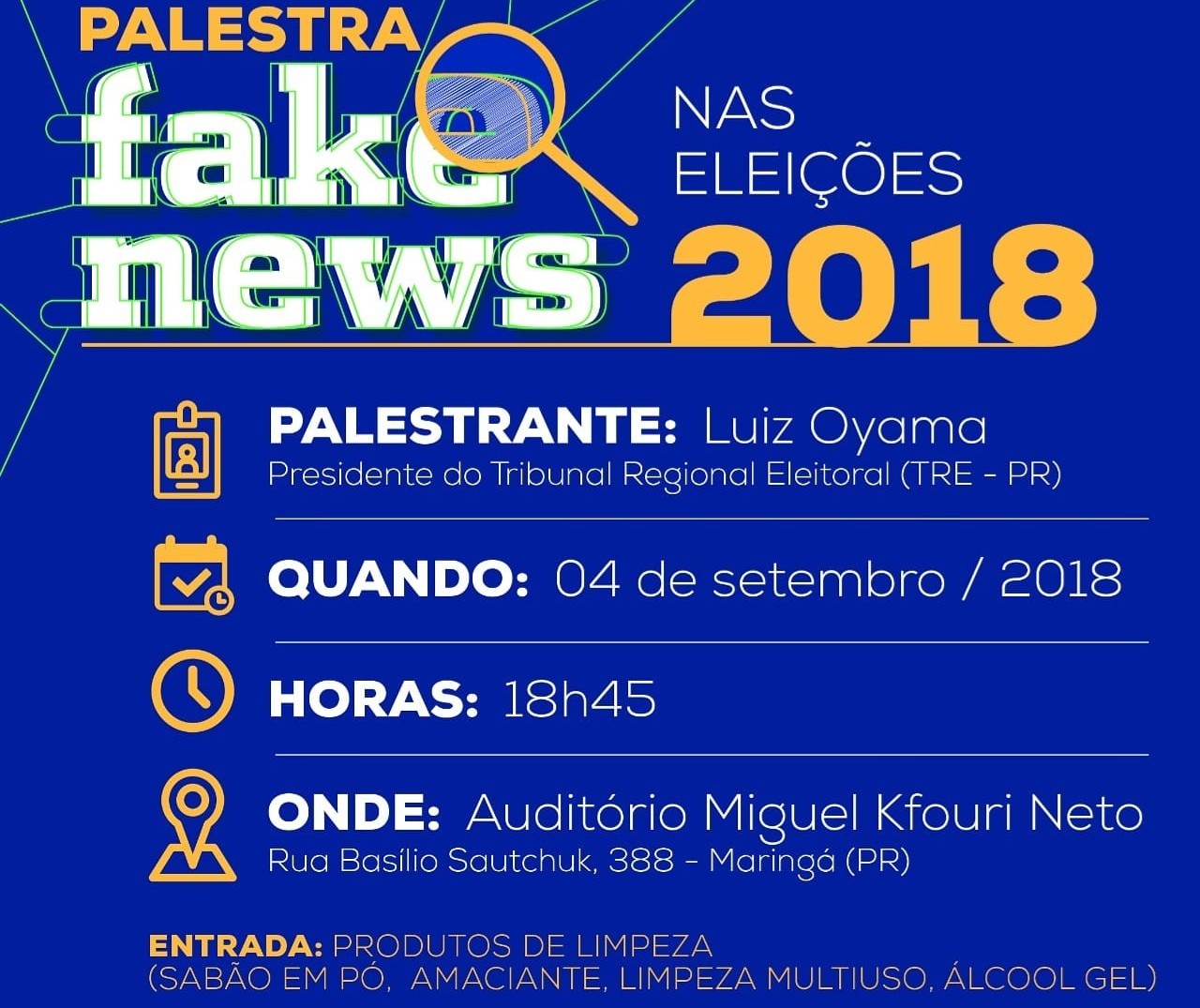 Fake news será tema de palestra