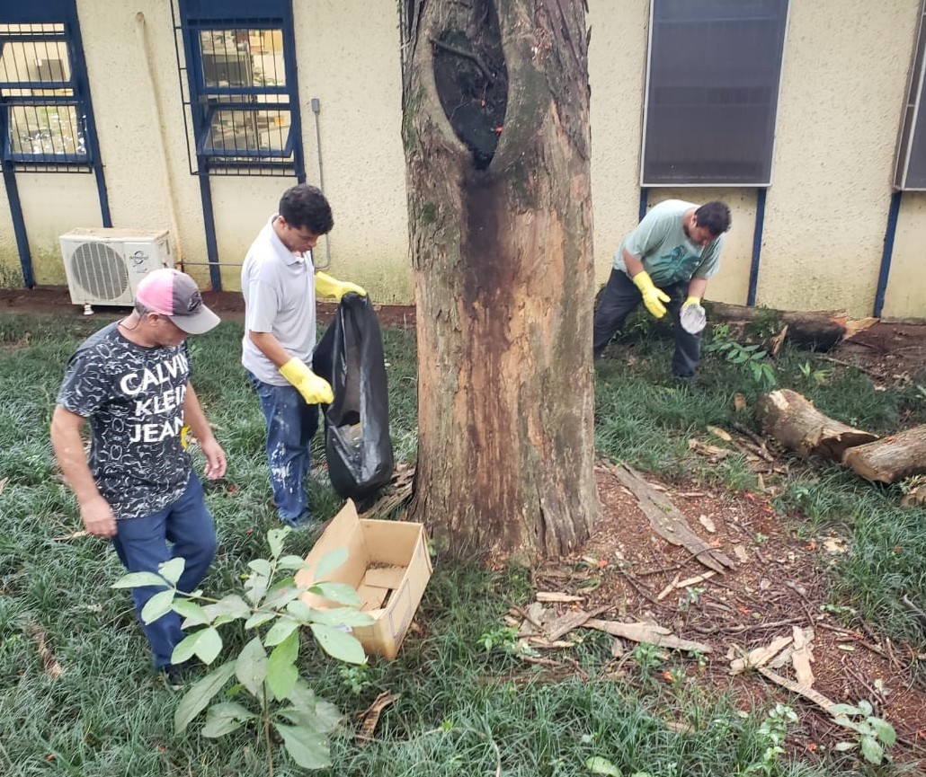 Em mutirão, servidores limpam campus da UEM