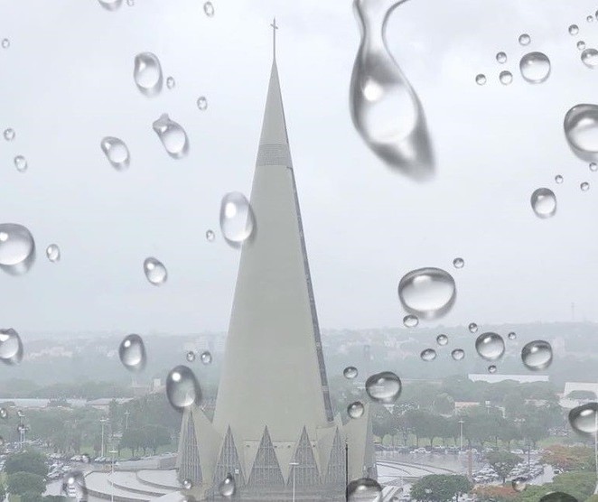 Ano novo começa com chuva e previsão de temporal em Maringá